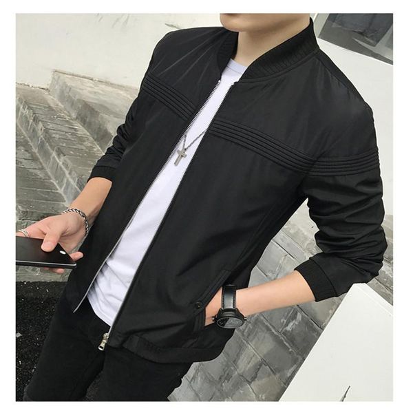 

new summer autumn men's jackets fashion casual korean slim fit thin male jacket brand overcoat, Black;brown