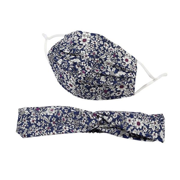 

2020 christmas print button headband face mask 2pcs 1 set mask turban hair accessories christmas headband with cover mask wmtubt