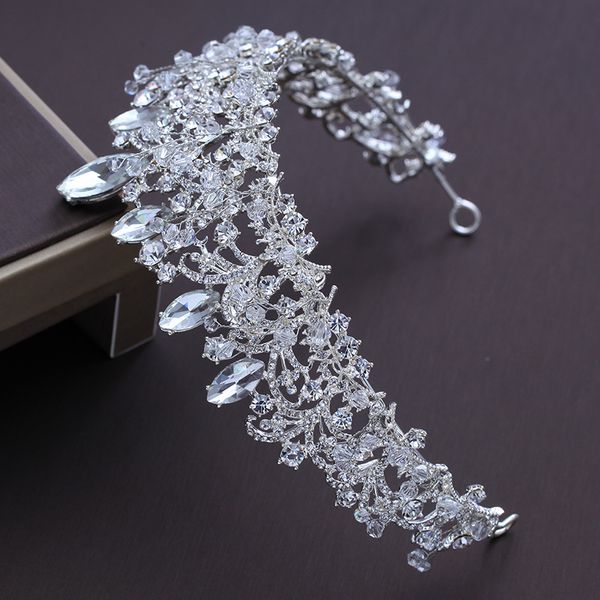 Estilo europeu grande coroa headwear noiva casamento tiara maquiagem de maquiagem princesa barroca coroa casamento acessórios j0113