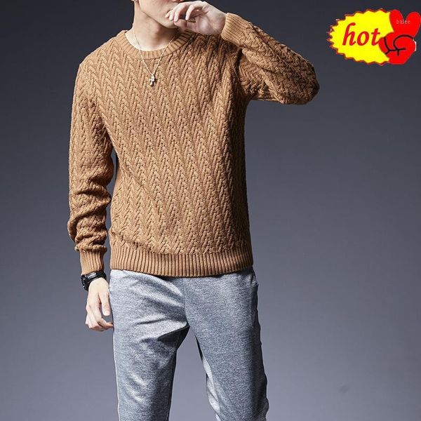 

fashion 2020 new sweaters man pullover thick slim fit jumpers knitwear solid color autumn korean style casual mens clothes1, White;black