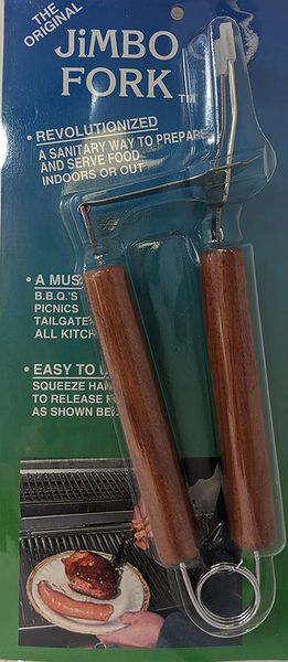 

the original jimbo fork - safely grab food from grill with jimbo fork barbecue tongs jimbo fork