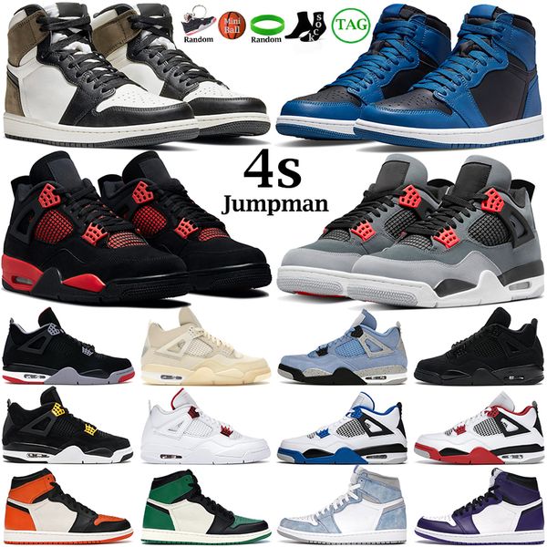 

4s basketball shoes men women jumpman 1s infrared red thunder 4 black cat dark marina blue mocha university blue patent bred mens trainers s