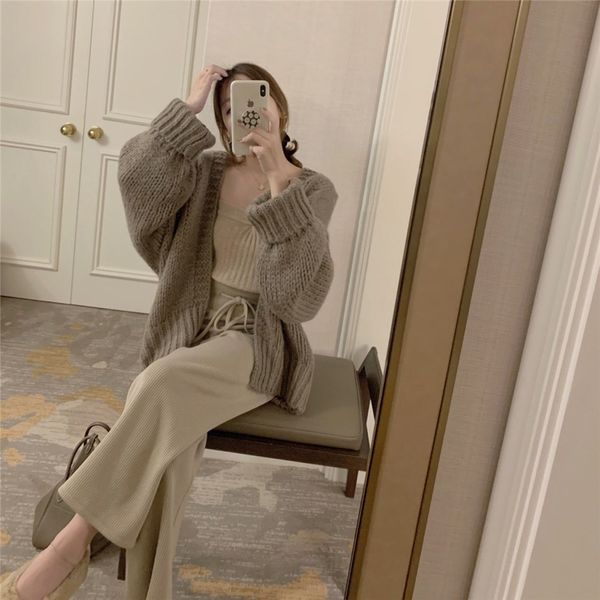 

2021 new winter plus mesh size solid women's clothing pink beige khaki oversize cardigans of women fashion jackets tzke, White;black