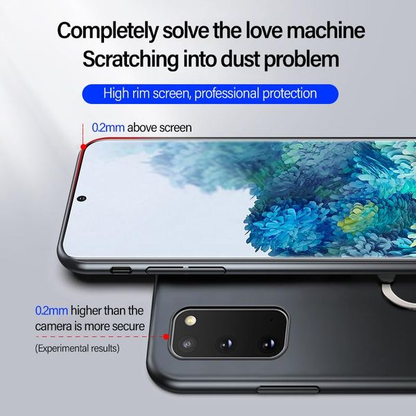 

ультратонкий металлическое кольцо кронштейн матовый pc телефон чехол для samsung galaxy s20 s10 e 5g s9 s8 примечание 10 9 8 plus wmthep lov