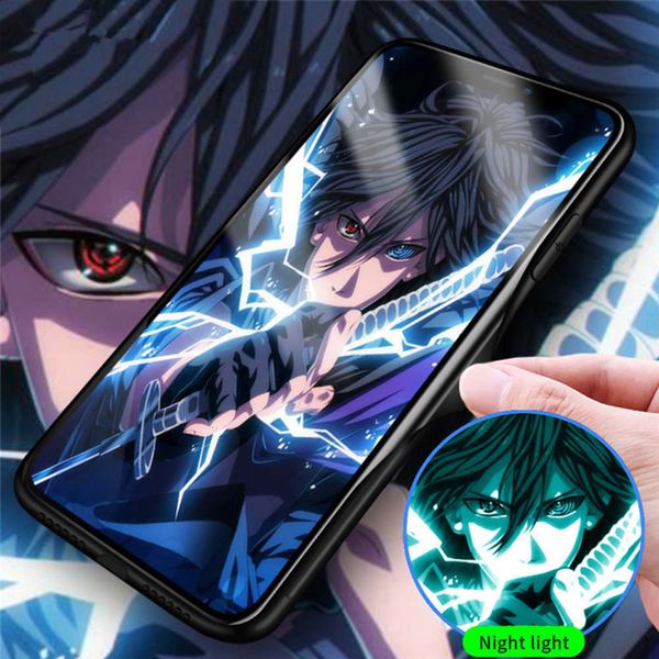 

toughened glass case, led light, shockproof silicone case and animated naruto, vip 11 pro max xr xs max 6s 7 8 plus4fre