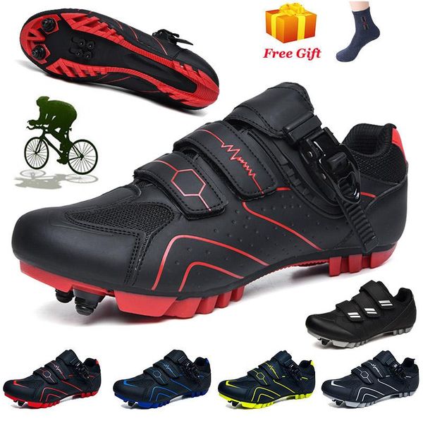 

cycling footwear professional sneakers mtb shoes men women outdoor self-locking mountain bicycle racing road bike, Black