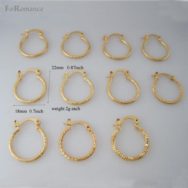 

hoop & huggie foromance/ eleven styles totally - yellow gold gp filled overlay width 18mm tall 22mm earring, Golden;silver