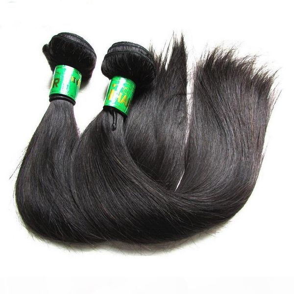 

9a raw indian straight virgin hair weave bundles 4pieces 400g lot unprocessed remy human hair extensions natural color soft smooth texture, Black