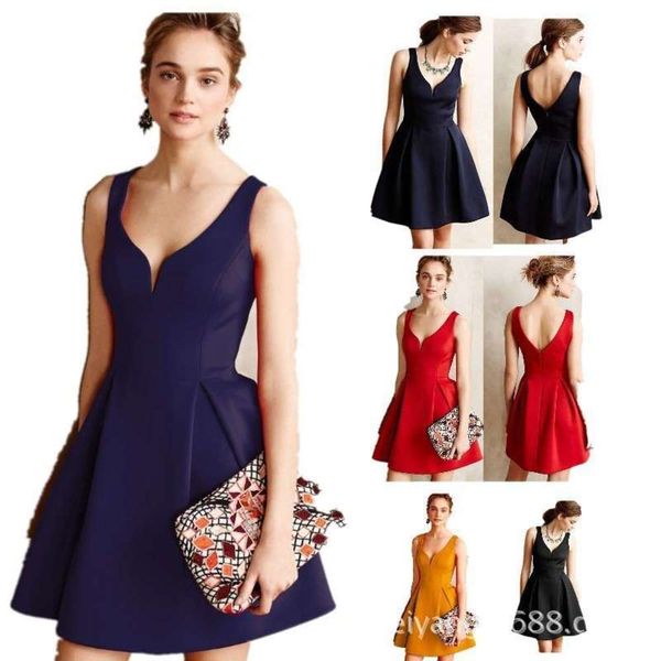 

slim v hepburn dress deep, Black;gray