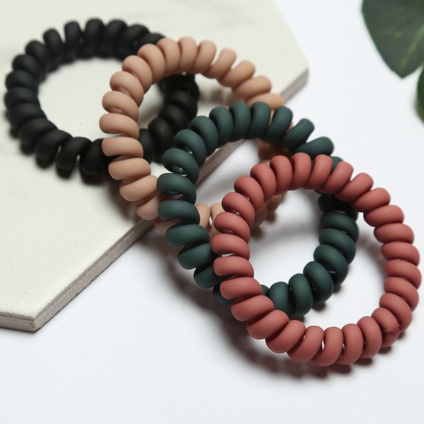 

headwear frosted for colored telephone girls wire elastic ponytail holder rubber bands women hair accessoriesw0uh