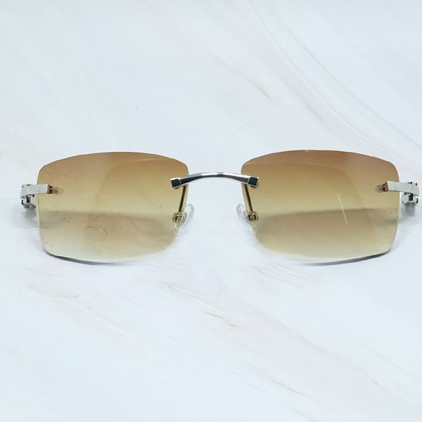 

2021 new sunglasses men carter women rimless wood buffalo horn buffs designer sun glasses shades gafas de sol mujer n1ti, White;black