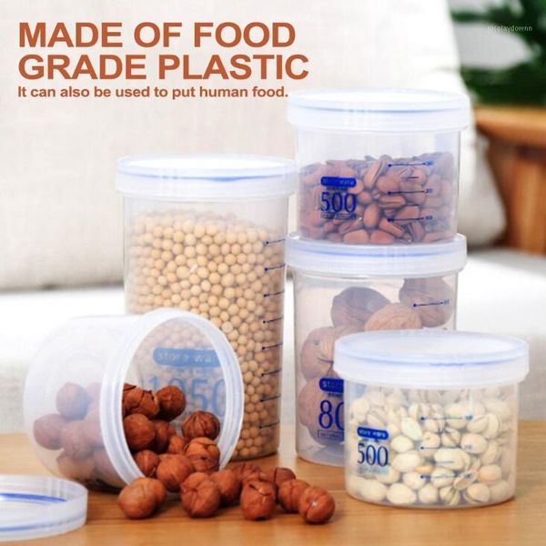 

storage bottles & jars kitchen transparent box multigrain hermetically sealed plastic round spiral tank container1