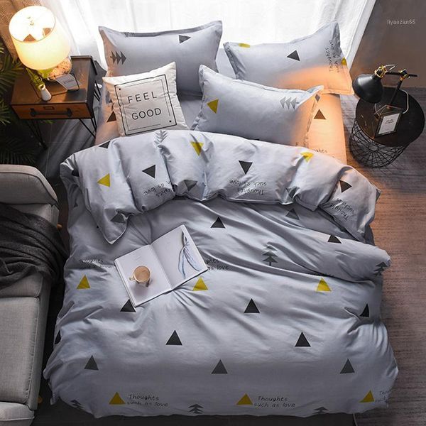 

home bedding grey pink heart duvet cover set super king bedclothes stripe flat sheet adults bedding cotton set bed linen sets1