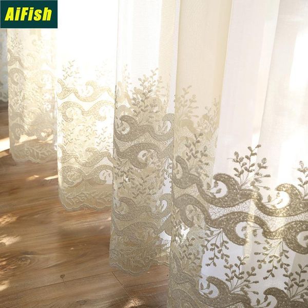 

milk silk gradient embroidered screen window curtains nordic american bedroom living room balcony french window curtains m256-31