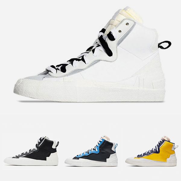 

og blazer mid with dunk mens running shoes high cut white grey black university blue varsity maize men sports sneakers 40-45
