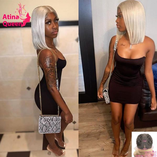 

lace wigs silver gray colored front pre plucked with baby hair straight human hd frontal remy perruque, Black;brown