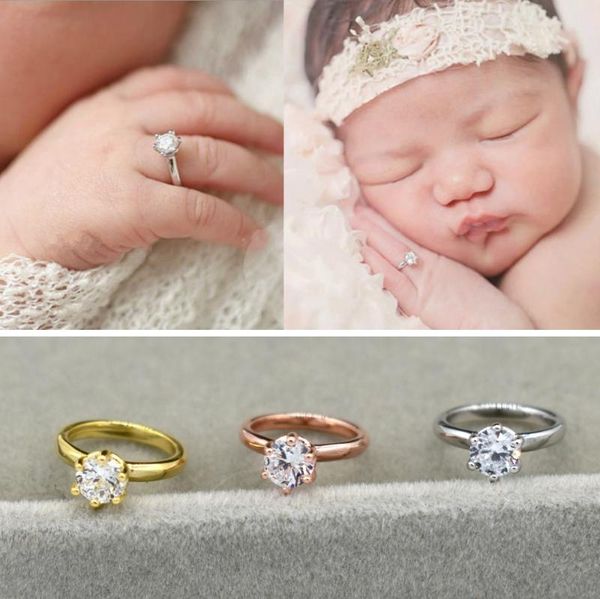 

hair accessories born infants pography props faux diamond ring baby shooting po prop jewelry, Slivery;white