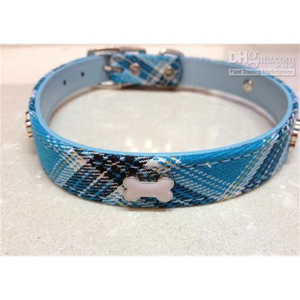 

bone dog shipping with pet collar collar,red&blue s/m/l 20pcs/lot