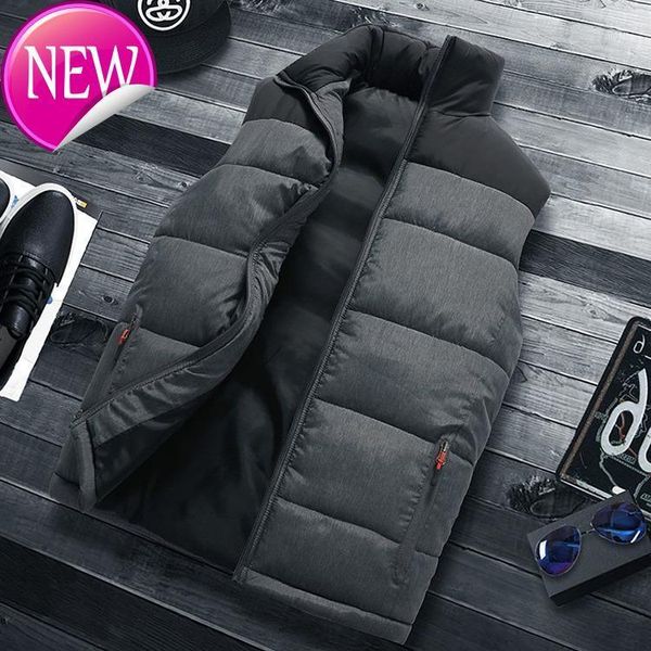 

waistcoat winter vest sleeveless jacket men warm down vest jacket for men winter sleeveless jackets coat plus size 4xl1, Black;white