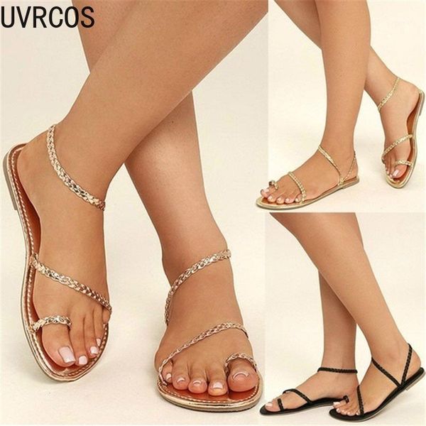 

2021 women's sandals summer beach flat shoes casual fashion slippers comfortable women's shoes1, Black
