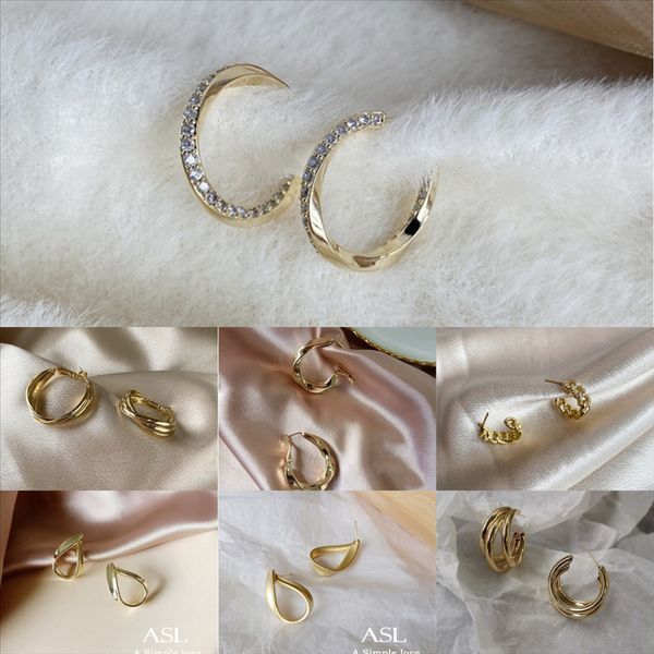 

zt83 s'steel stud pendientes for women sterling fine plata earring aros display earring de zircon de ley mujer earrings, Golden