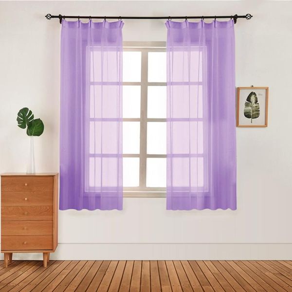 

1pc curtains tulle pure gauze curtains home textiles hanging on the windows of the kitchen and living room 100x130cm