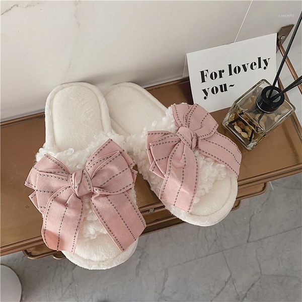 

faux fur home slippers women winter warm house plush slippers shoes comfortable girls fuzzy indoor bedroom shoes casual slides1, Black
