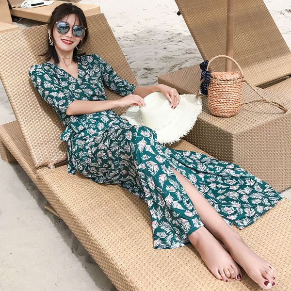 

dvf wrap new floral gentle style travel holiday pphome dress, Black;gray