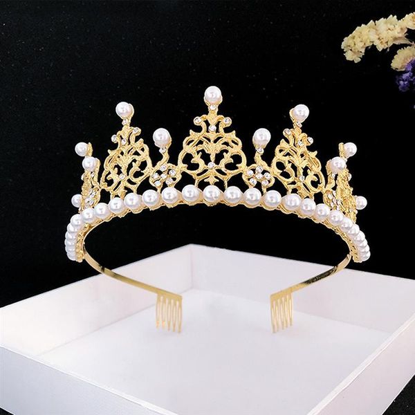 

rhinestone день рождения корона чувствительная церемония корона головной убор детский корона день подарков выпускной волос аксессуар (золото