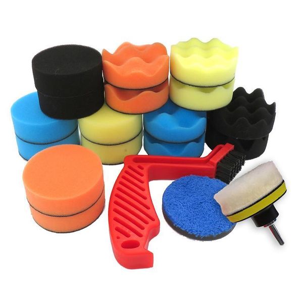 

21pcs 3inch (80mm) car foam drill polishing pad kit car polishing disc 16pcs buffing pads,wool pads,multifunctional sqcdfo