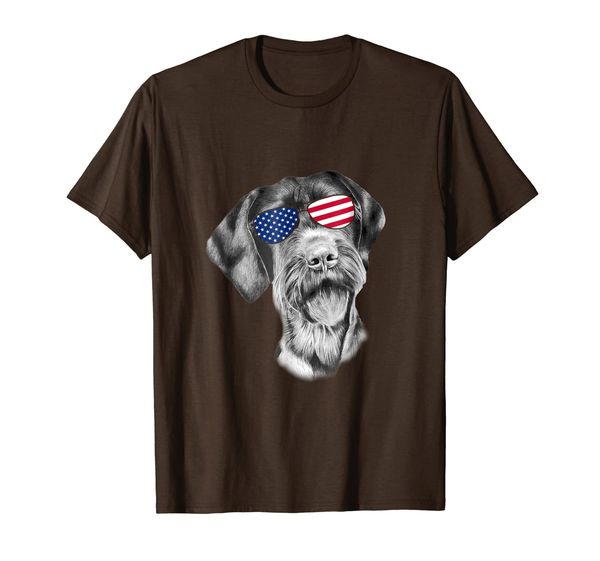 

patriotic german wirehaired pointer dog merica t-shirt 4th, White;black