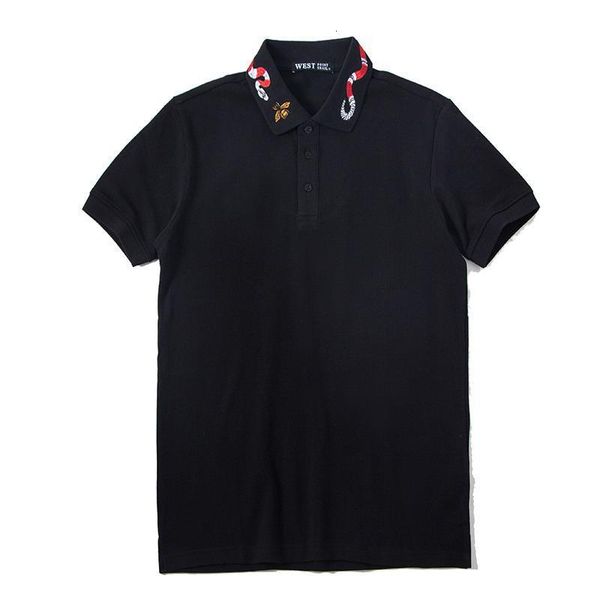 

summer bee embroidery polo shirt men brand fashion short sleeve turndown collar polos masculina ropa hombre verano 2021 b33, White;black