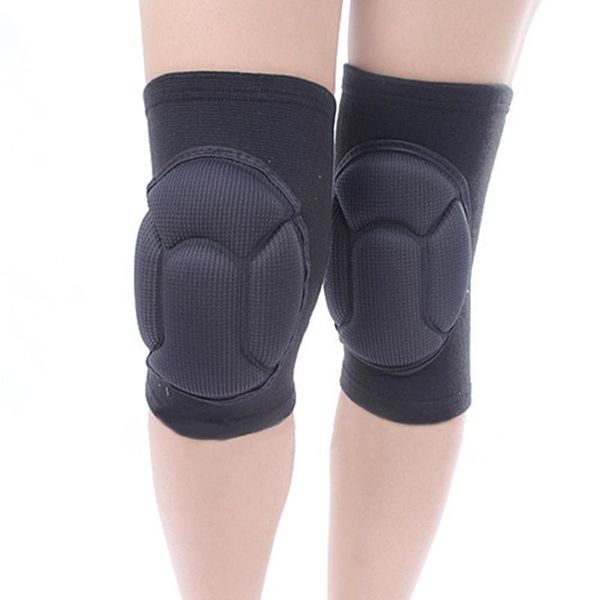 

durable knee pads classic delicate texture 1 pair sponge volleyball extreme sports knee pads brace thickened protector, Black;gray