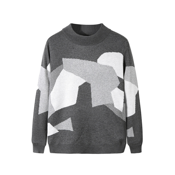 

men's sweaters autumn and winter round neck loose color matching long-sleeved casual youth pullover plus velvet thick warm sweater, White;black