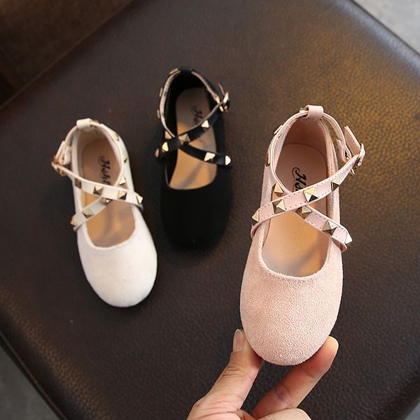 

2020 spring new girl's shoes suede gladiator baby girl shoes rivet princess sandals soft sole little girl shoes toddler d01092 q0112, Black;red