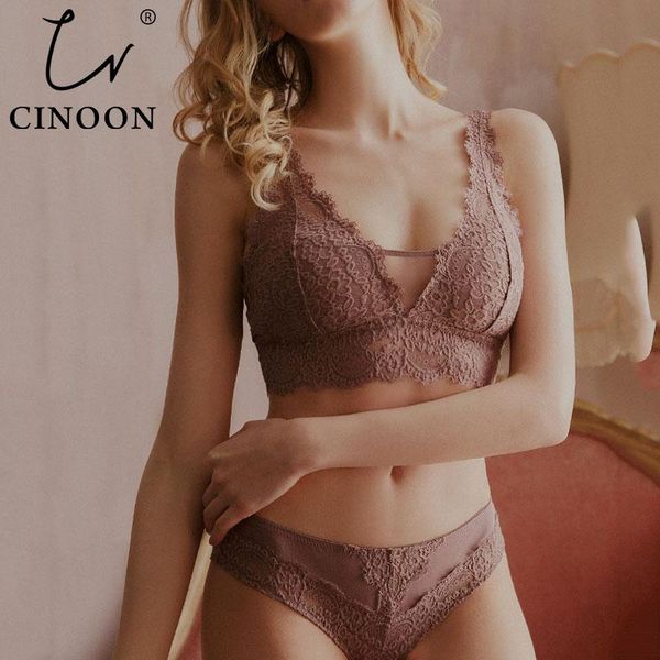 

cinoon fashion jacquard lingerie wireless bras for women push up bra set comfortable underwear ing, Red;black