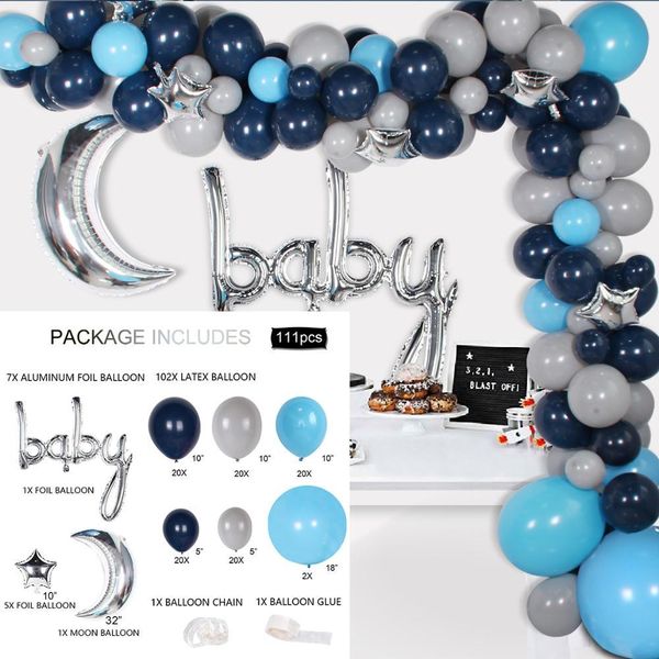 

qifu macaron металлический воздушный шар цепь сеть с днем ​​рождения воздушный шар 1-й день рождения вечеринка декор декор детей о детском д