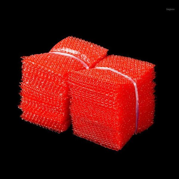 Sacchetti di stoccaggio Sacchetto di bolle a doppio film di colore rosso Plastica PE Due buste di imballaggio a 2 strati Buste imbottite antiurto antistatiche Elettroniche