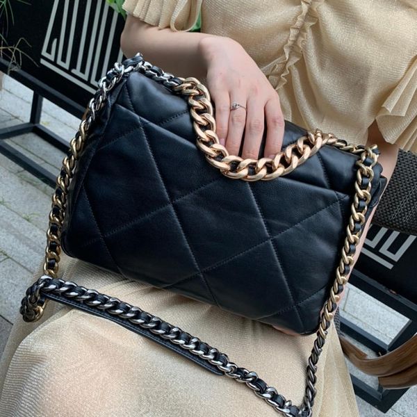 

new women's bag luxury high-quality smooth soft leather famous designer gold chain silver chain ladies shoulder bag handbag larg c1223