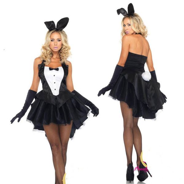 

underwear halloween club role play bunny costume 0346, Black;white