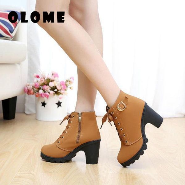 

women high heels spring boots 2021 high heels ladies shoes women pumps side zipper pumps femeal warm boots, Black