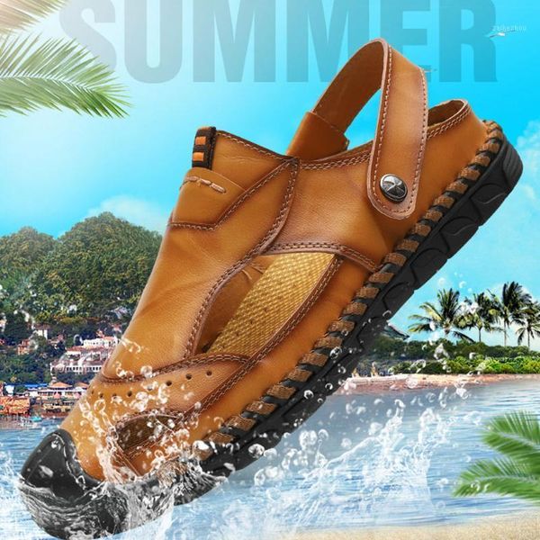 

sagace men sandals summer soft sandals comfortable men shoes genuine leather genuine big size roman sandalias beach slippers1, Black