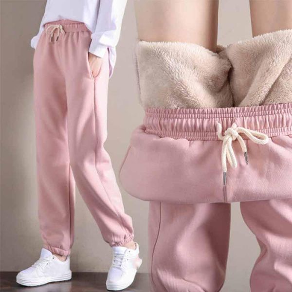 

women's pants & capris winter women gym sport sweatpants workout fleece thick warm trousers solid female running pantalones#06, Black;white