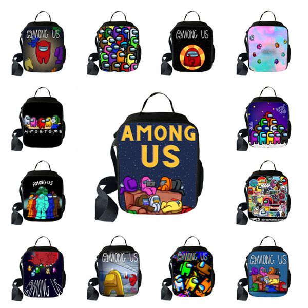 

game among us lunch bag wallet coin purses card holder zipper wallets women kids cute cartoon anime purse totes mini bags 30color e123007, White