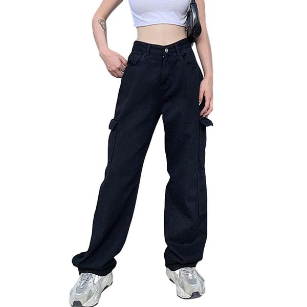 

women solid color trousers, summer adults casual style mid-rise straight-leg pants, Black;white
