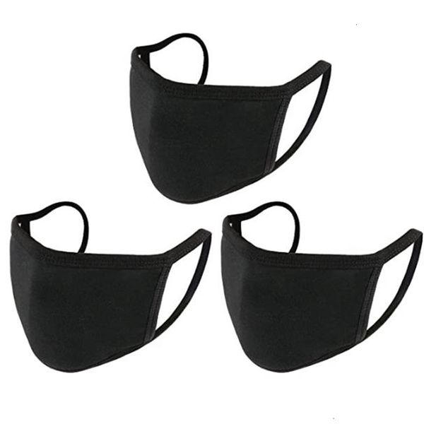 

reusable washable cotton mask anti dust new protective face cover plain black whitefacouppsafenvu