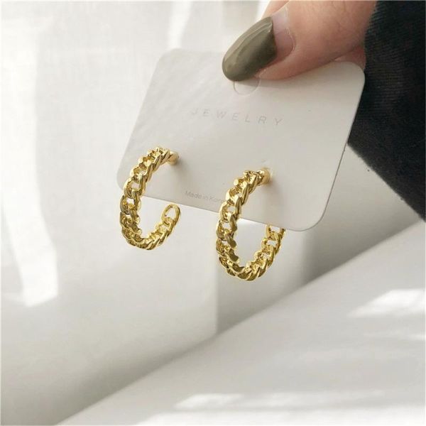 

han edition contracted fashion chain earrings femininity c shape ear ring jewelry accessories, Golden;silver