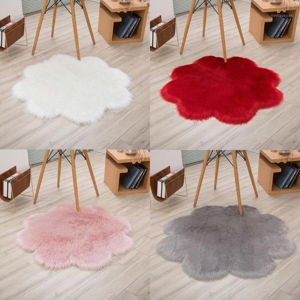 

carpets flower fluffy rug anti-skid shaggy dining room bedroom carpet floor comfortable shaped hairy mat home decor1