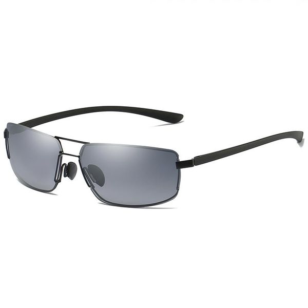 

bingking flat men sunglasses driving square shape rimless polarized glasses brand design 128 uv400 protection eyewear, White;black