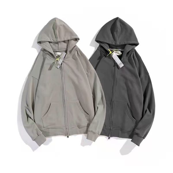 

men and women winter cotton god fog gray zip jacket hoodies, Black